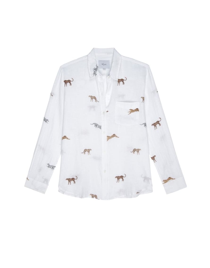 Rails Charli Safari Cheetah Loose Fit Shirt Col: Safari Cheetah White,