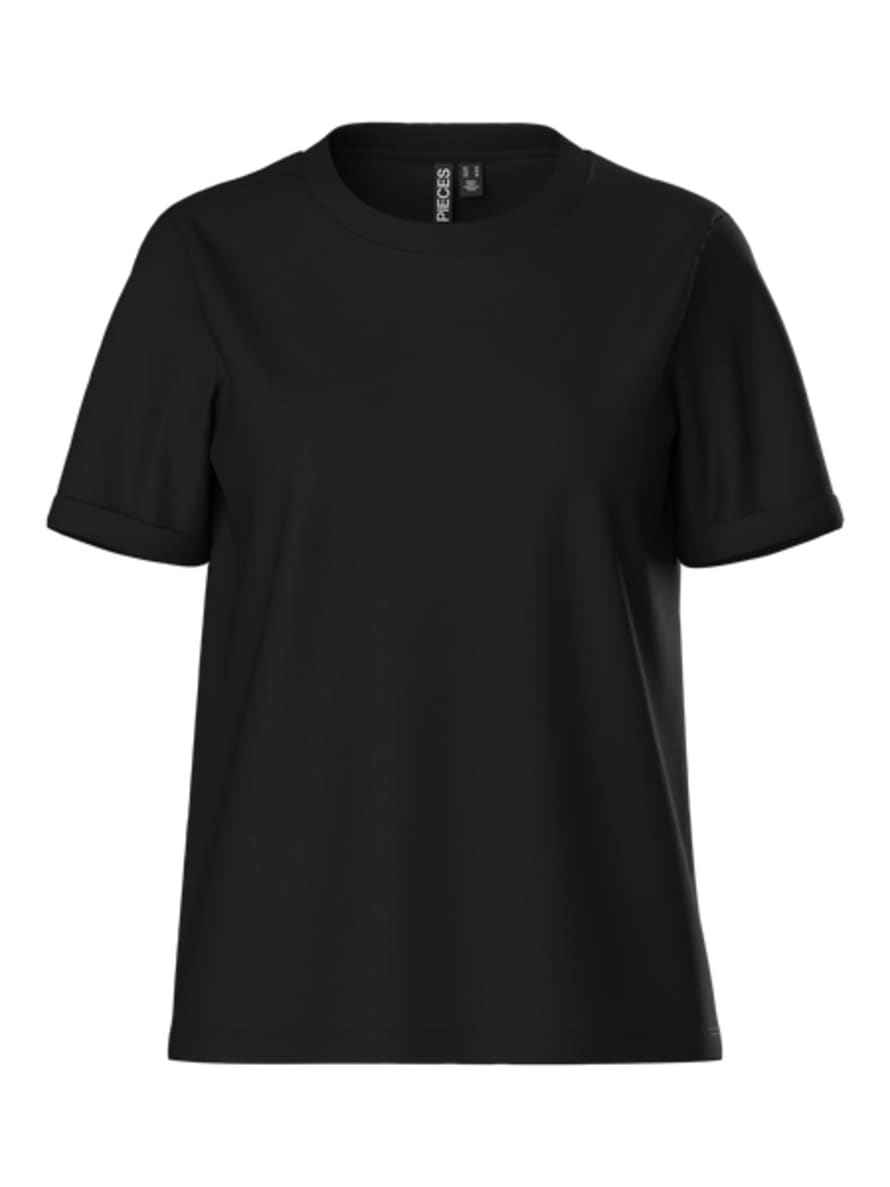 Pieces Ria Ss Solid Tee - Black