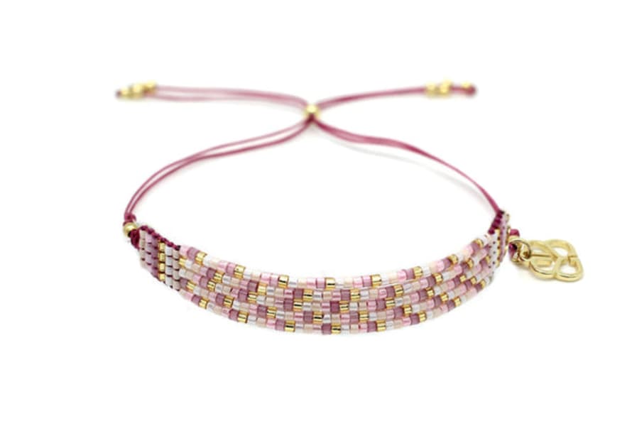 Boho Betty Funhouse Bright Pink Beaded Friendship Bracelet