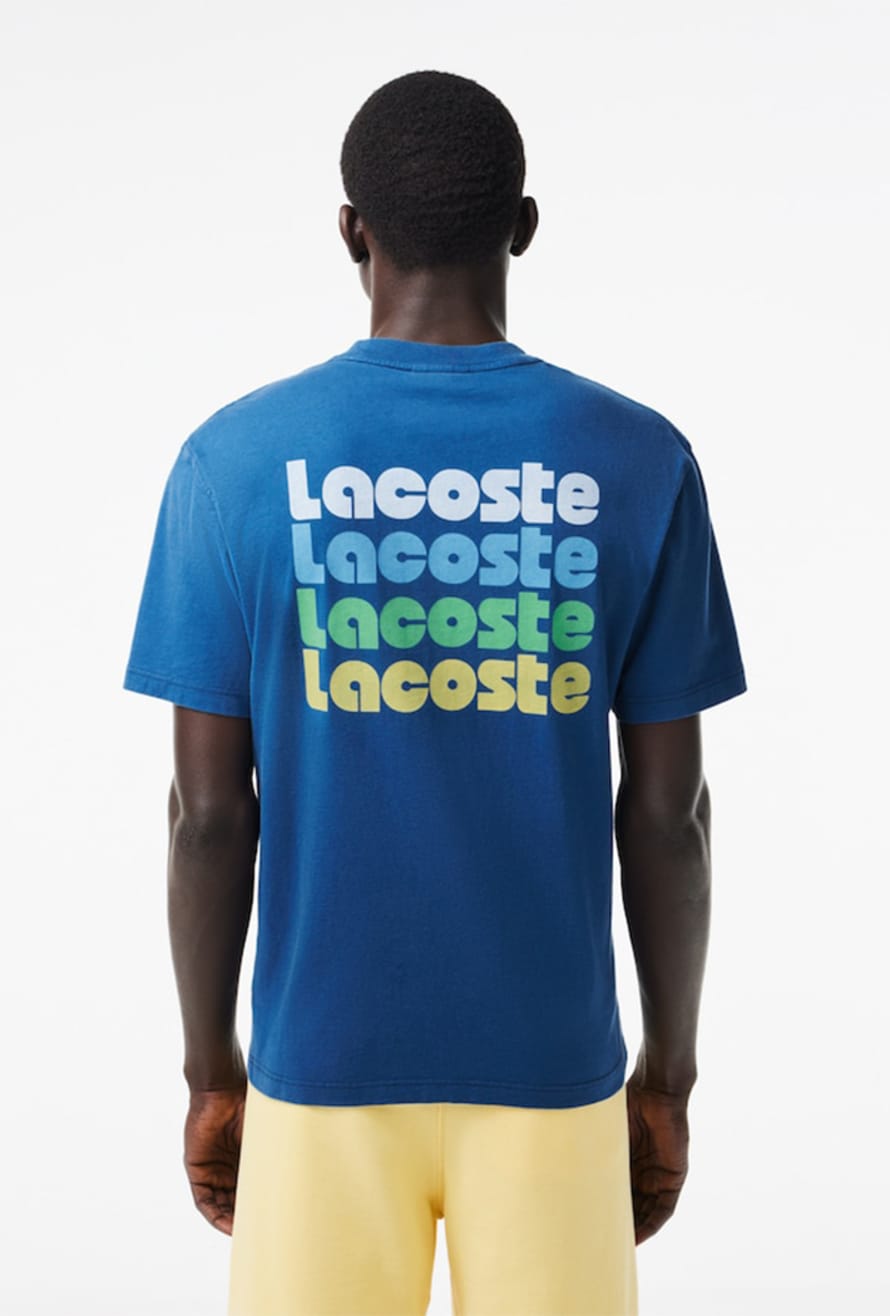 Lacoste Lacoste Men's Washed Effect Ombre Lacoste Print T