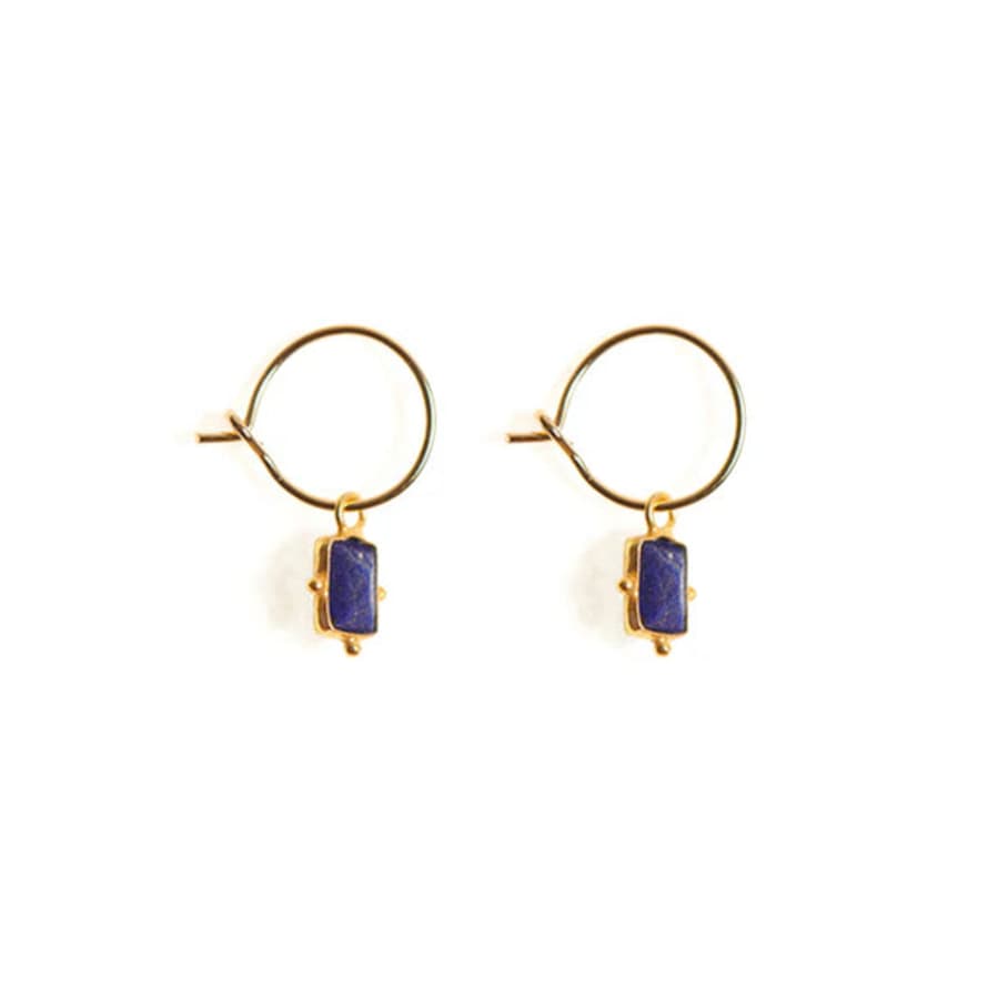 Tassia Canellis Jaipur Lapis Lazuli Mini Hoop Earrings