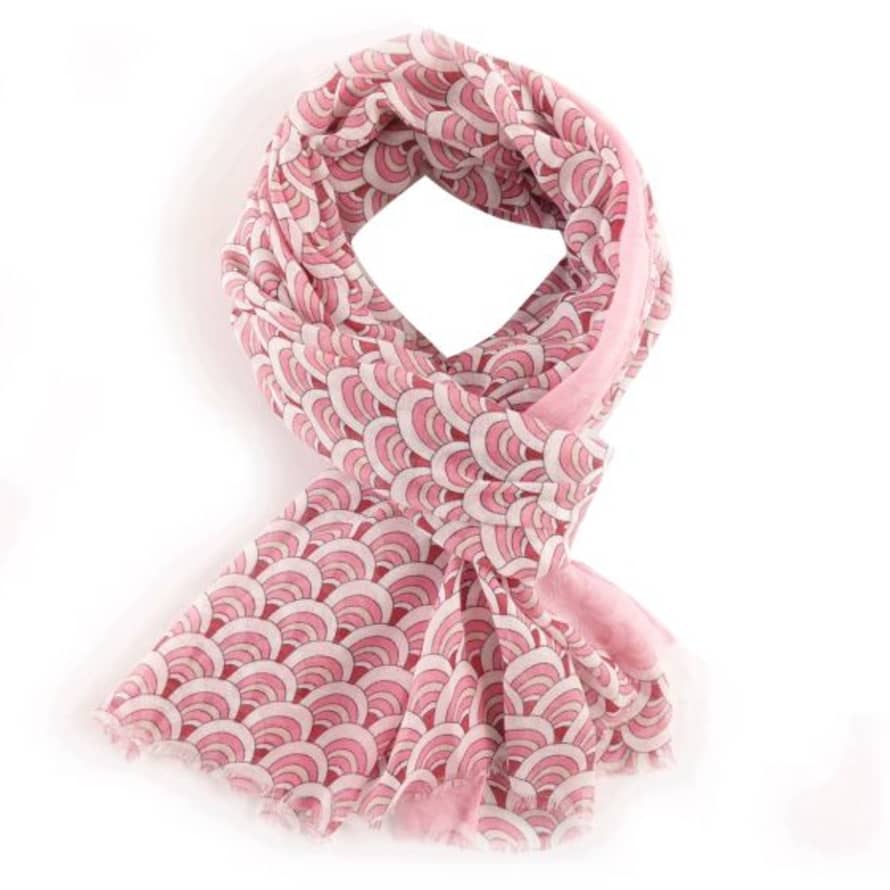 Pure Fashions Scallop Scarf in Pink