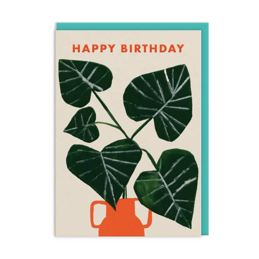 Ohh Deer Monsterra Vase Birthday Card