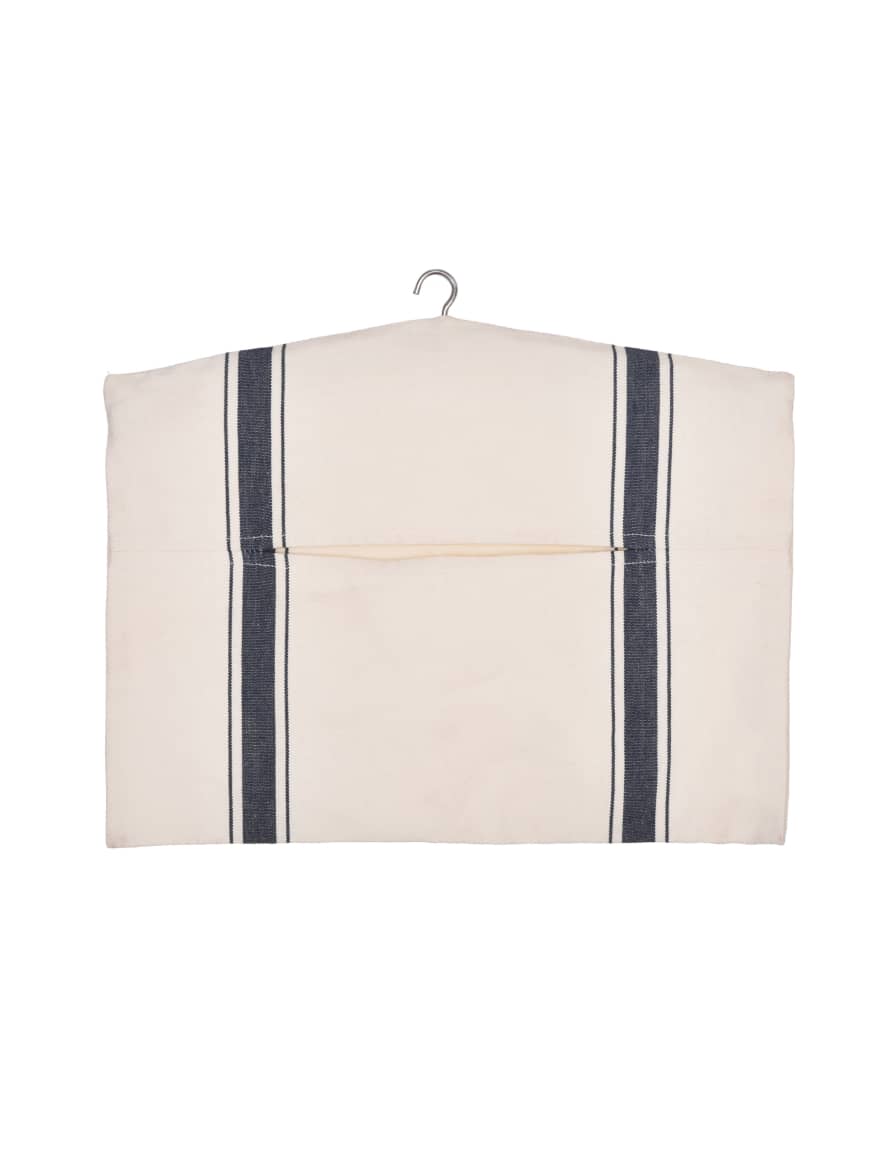 Garden Trading White and Blue Ink Cotton Striped Peg Bag