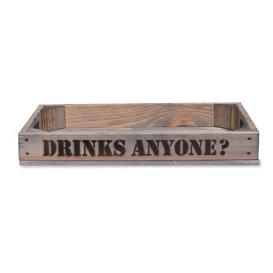 Garden Trading Spruce Wooden Drinks Anyone Tray  