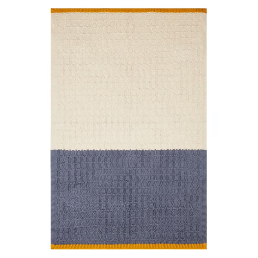 Sophie Home Textured Baby Blanket in Blue & Cream