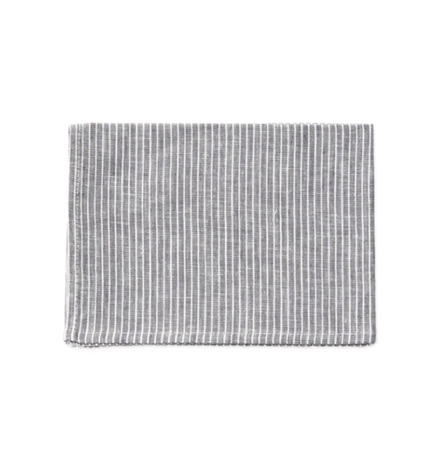 Fog Linen Work Linen Kitchen Cloth, Grey & White Stripe