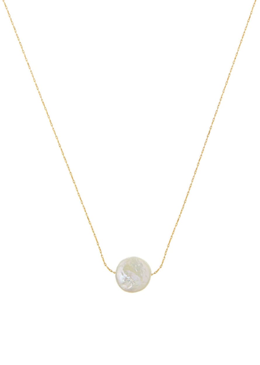 Orelia Stationed Flat Pearl Collar Necklace