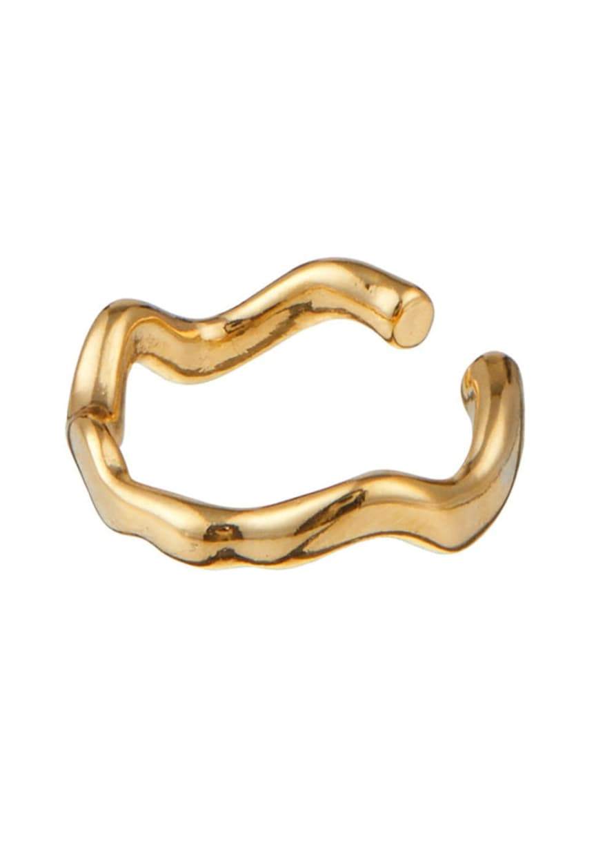Orelia Organic Wave Ear Cuff - Gold