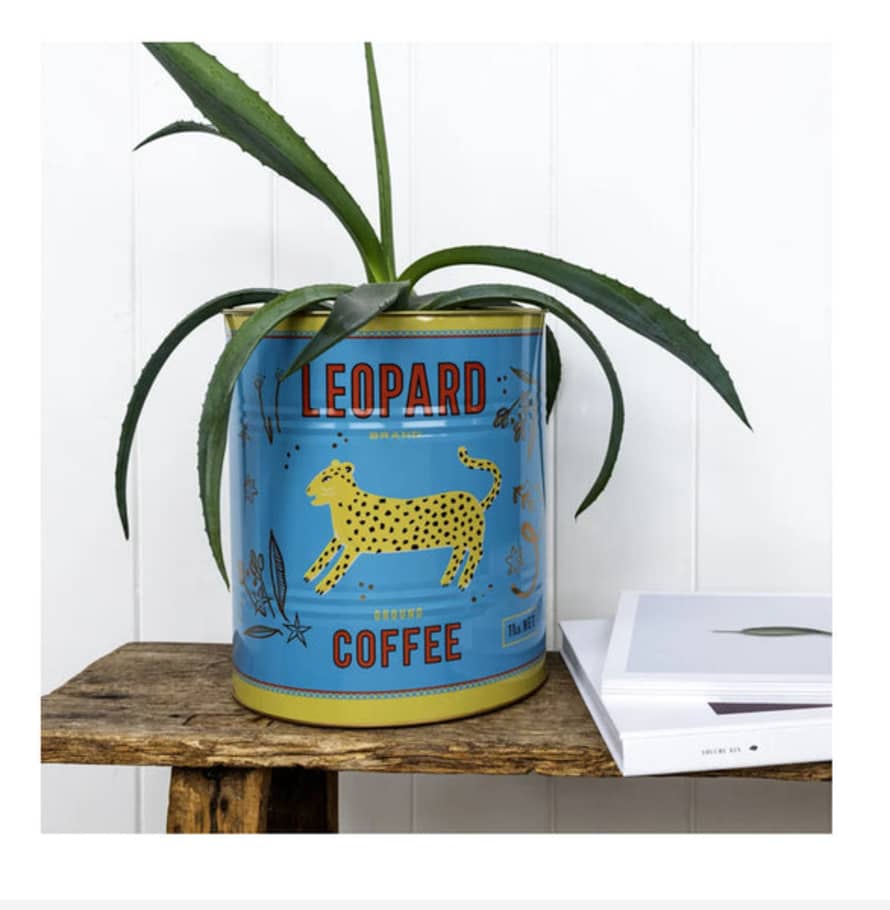 Rex London Xl Leopard Coffee Tin (blue)