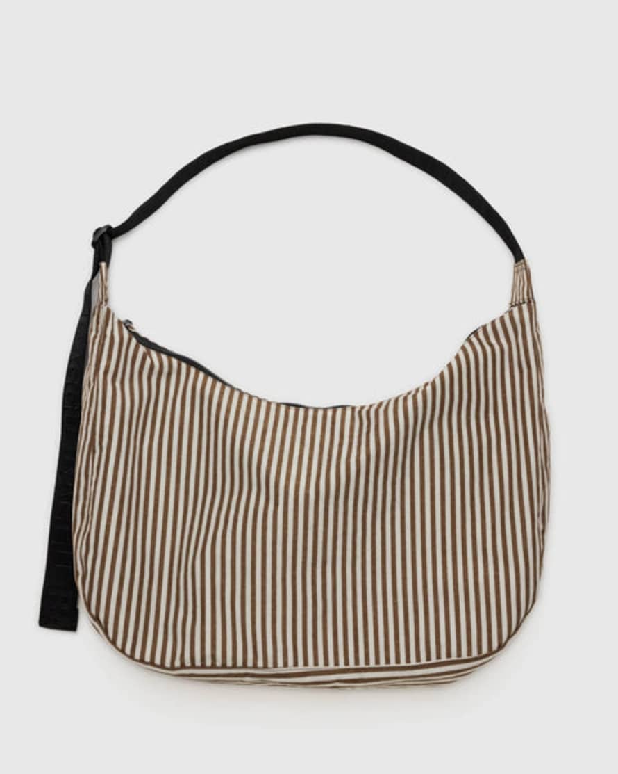 Baggu Large Nylon Crescent Bag - Brown Stripe