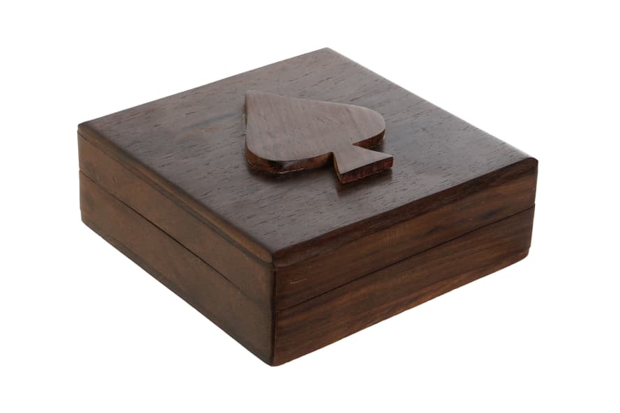 Joca Home Concept Sheesham Brown Wood Game Set Box 