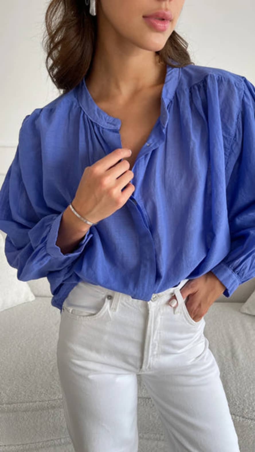 Charli London Maya Bluse - Jeans Blue