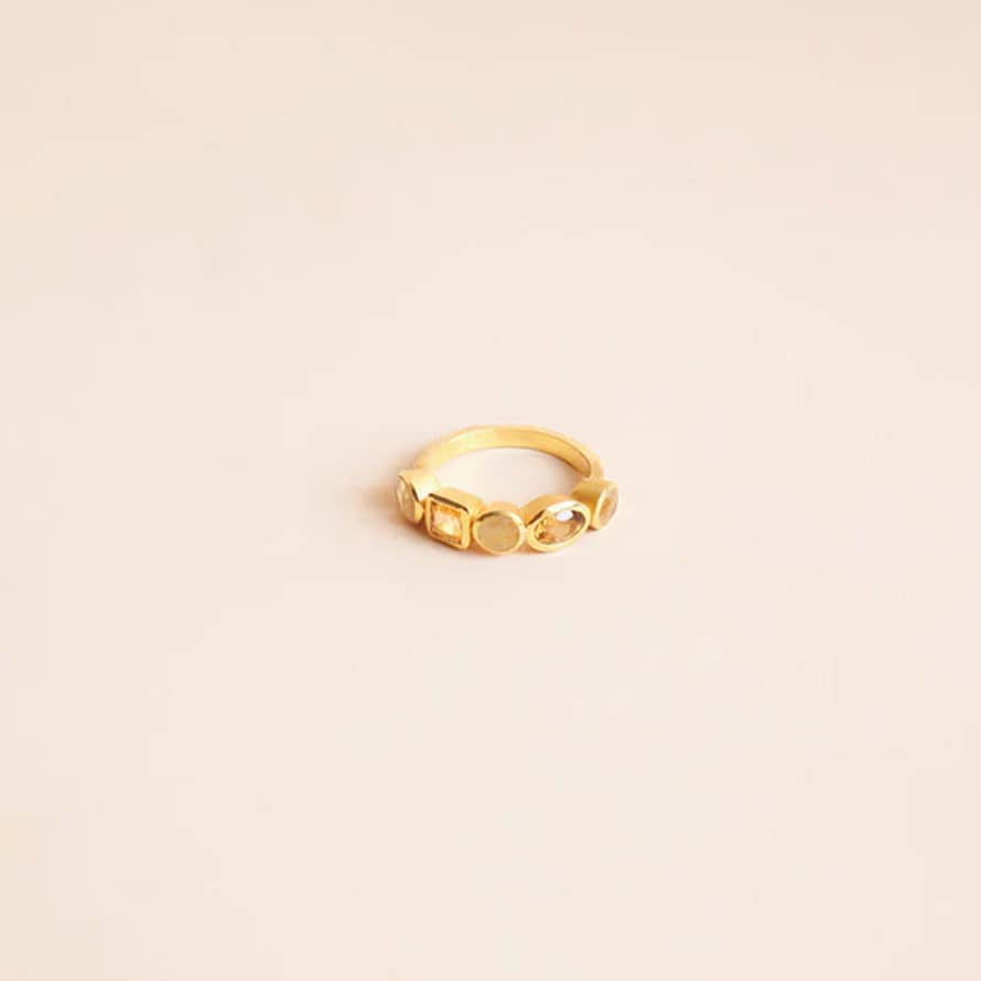 TUSKcollection Jasni Citrine And Gold Rutilated Ring