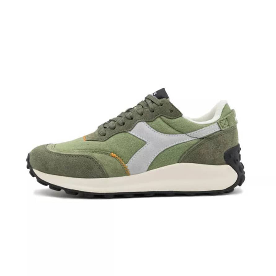 Diadora Race Suede Sw Trainers In Oil Green/ Olivine