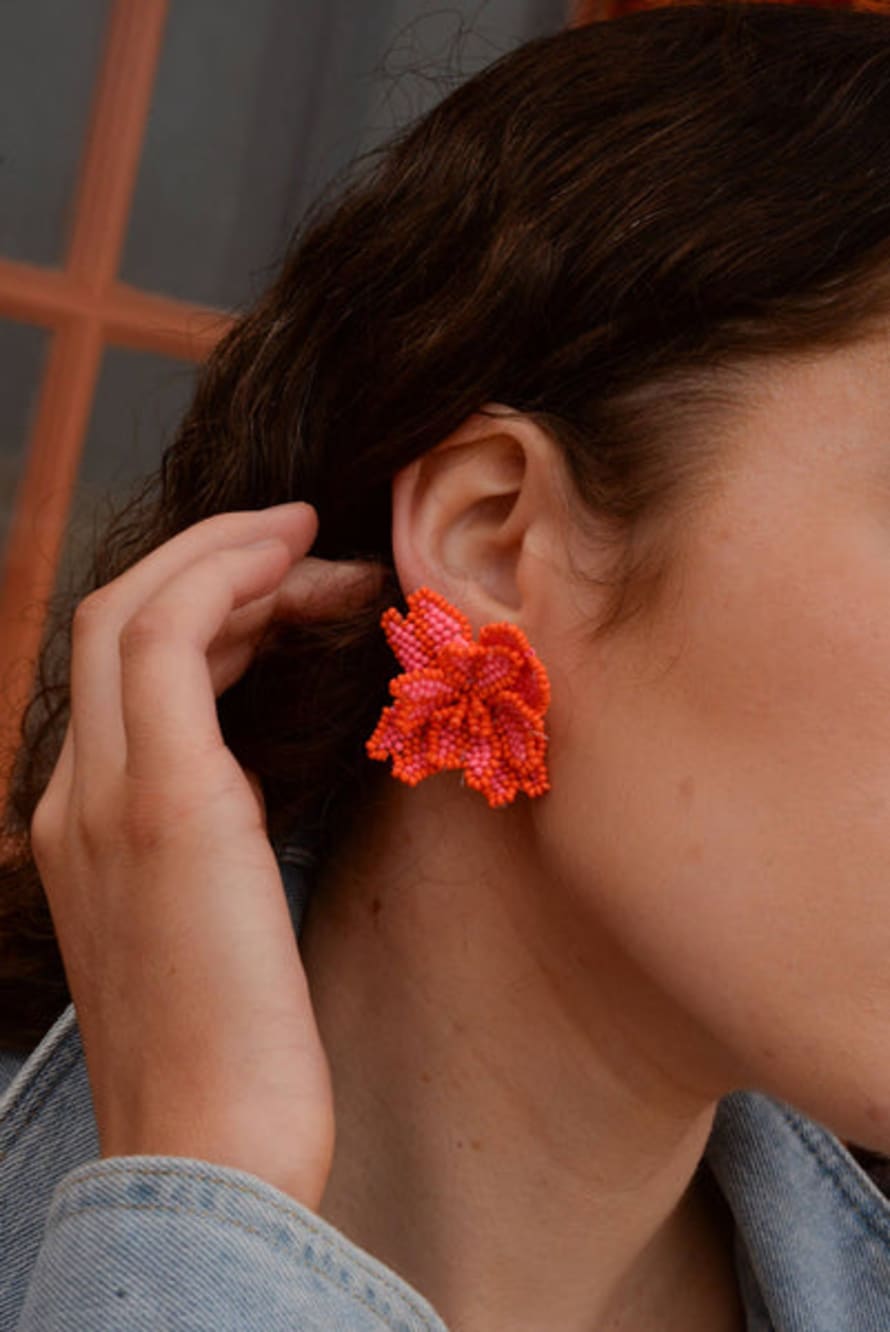 My Doris 3d Neon Flower Earrings
