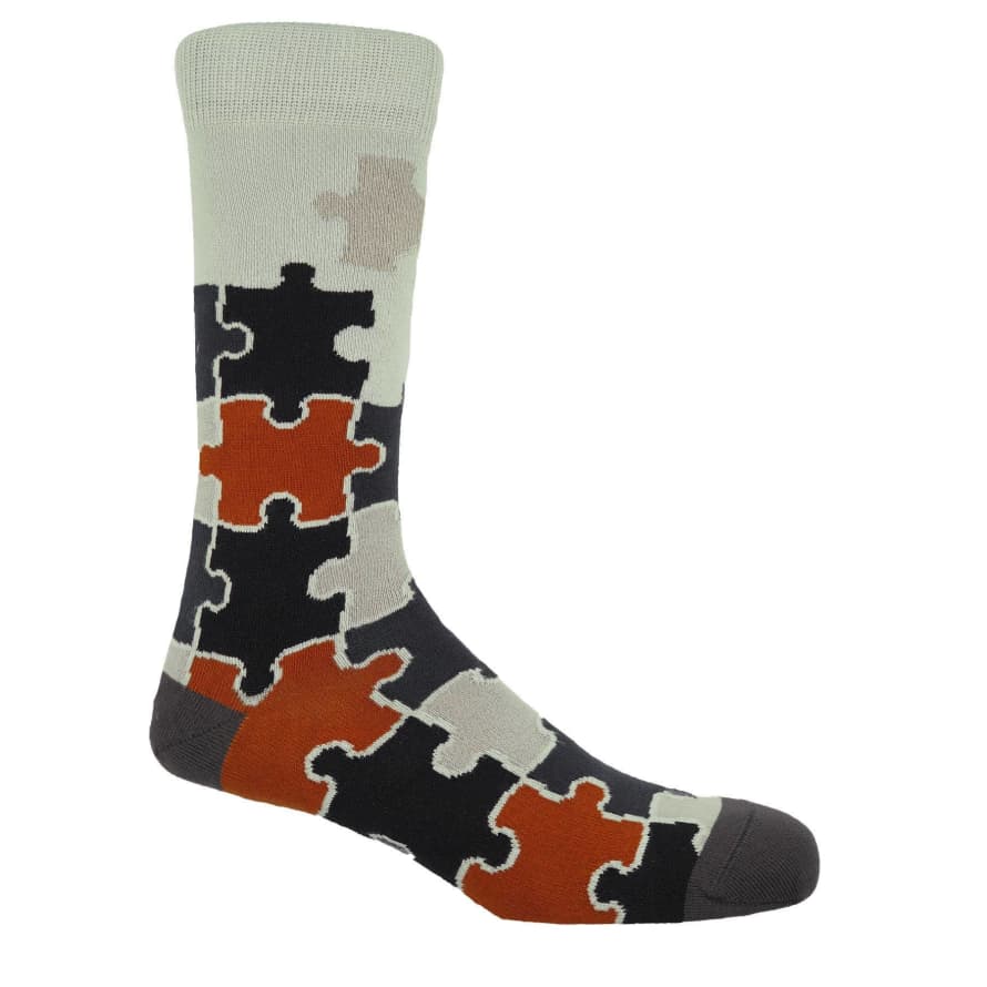 Peper Harow Jigsaw Men's Socks: Grey