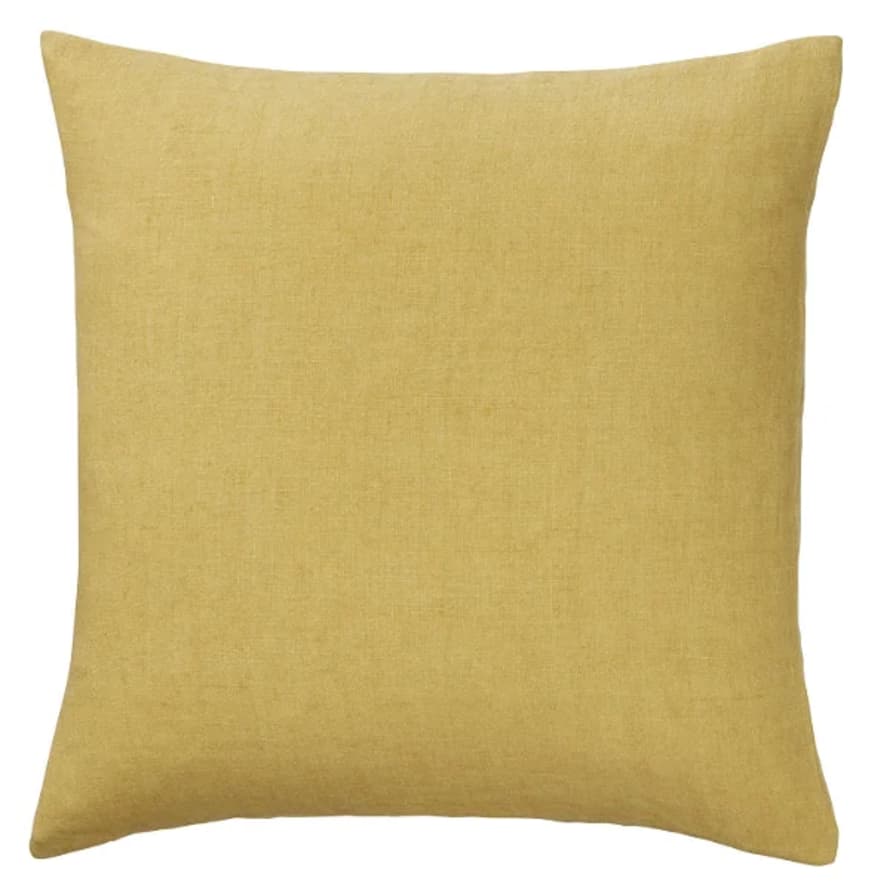 Cozy Living Luxury Light Linen Cushion Cover - AMBER YELLOW, 50 x 50 cm