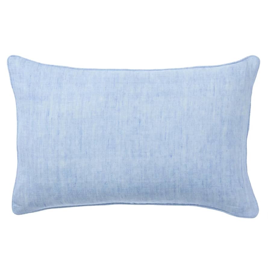 Cozy Living Luxury Light Linen Mini Gable Cushion w. piping - SKY BLUE, 45 x 70 cm