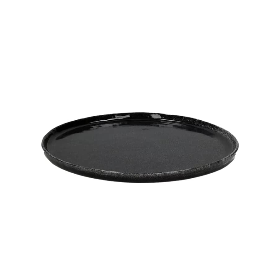 Pomax Porcelino Experience - 6 dinner plates - stoneware - DIA 27 cm - black 