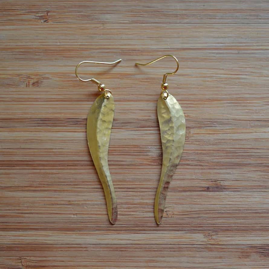 Bombolulu Bombolulu Brass Chilli Leaf Earrings