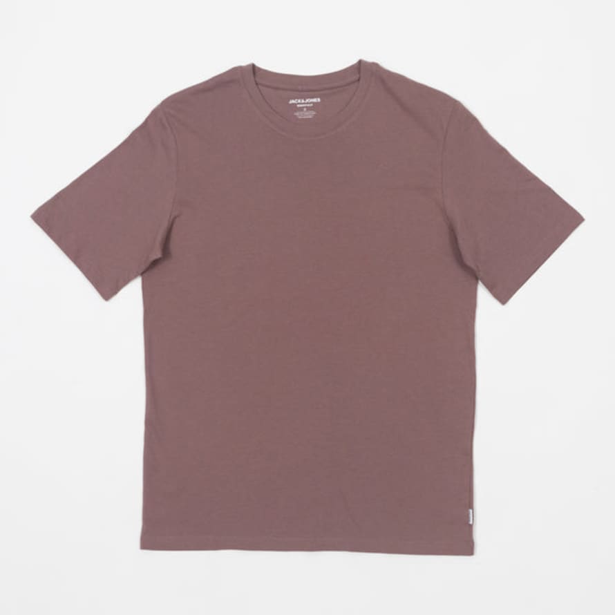 Jack & Jones Organic Cotton Basic Slim T-shirt in Dark Pink