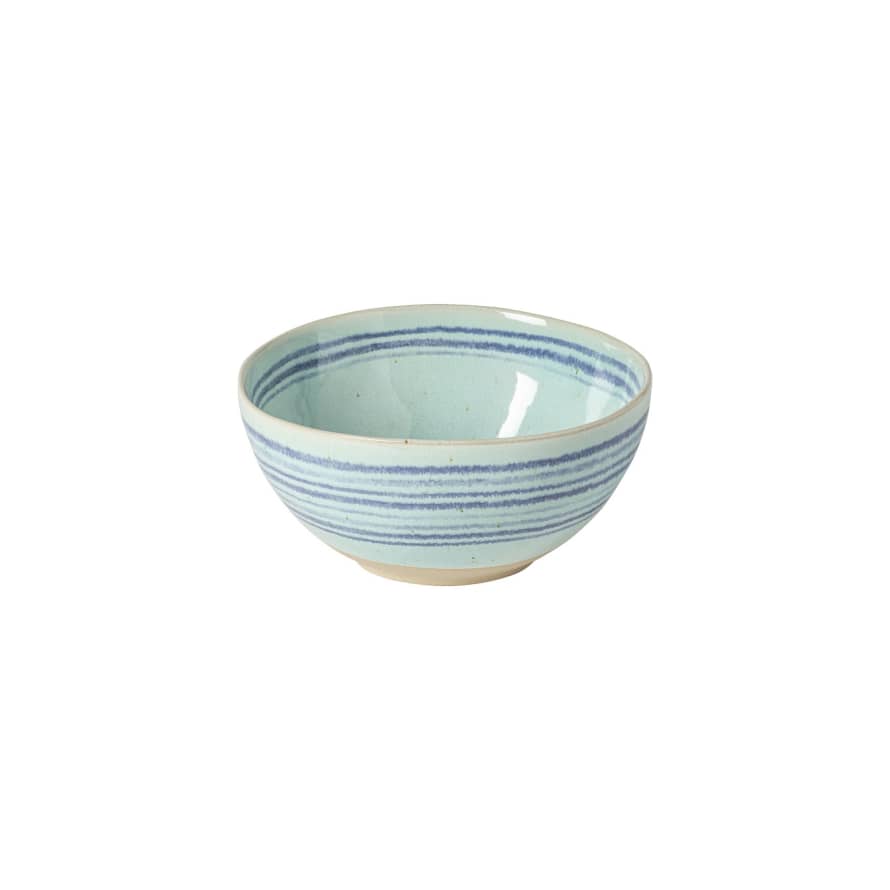Casafina 6.5L Aqua Blue Stripes  Spots Cereal Soup Bowl