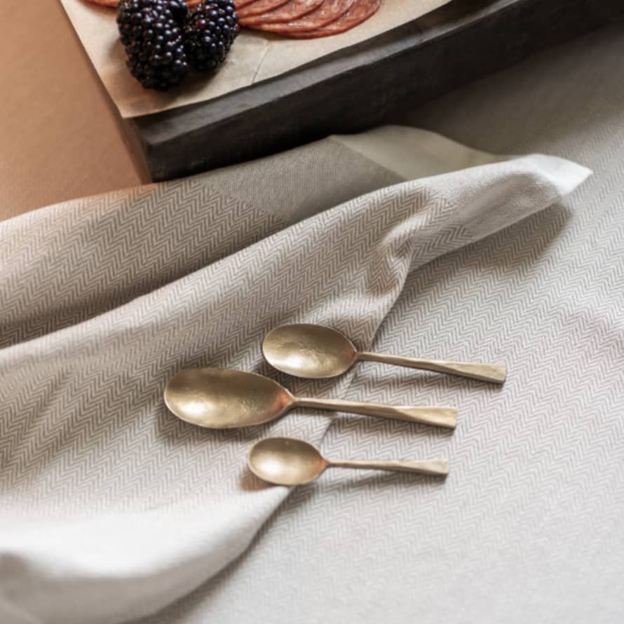 Kirkland's Home  Set of 3 Forged Brass Spoons 