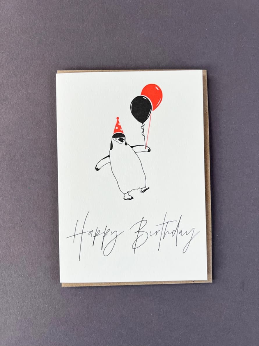 Penguin Ink Birthday Penguin Greeting Card