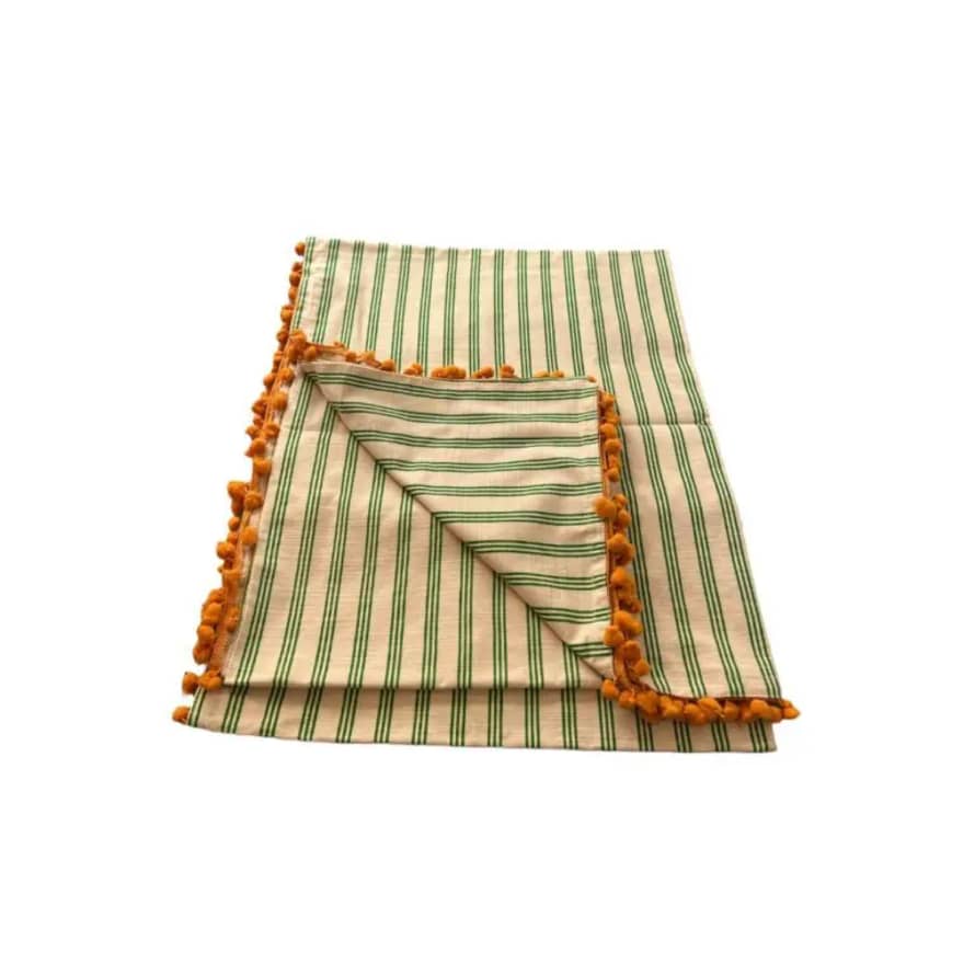 Made by moi Selection Nappe Stripes Vert Orange