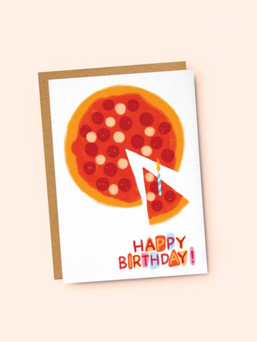 Jade Fisher Pizza Happy Birthday Card