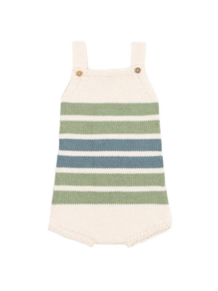 Micu Micu Green Stripes Romper - Organic Cotton