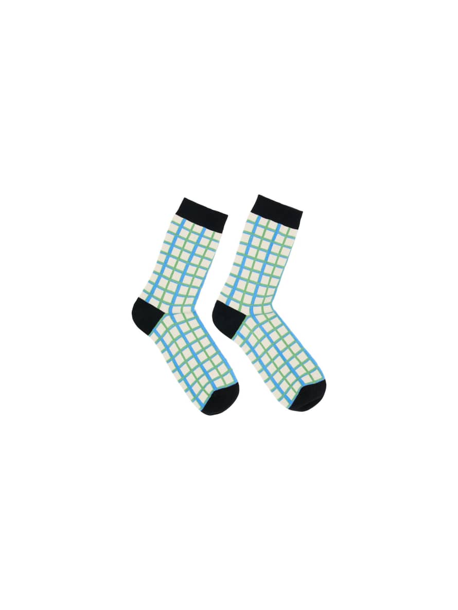 Lanius Lanius - Check Sock - Fern Multicolour