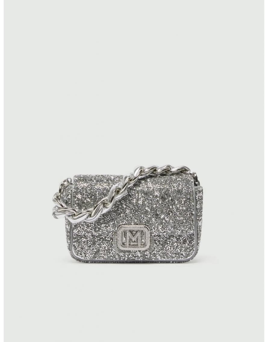 Marella Marella Lontra1 Glitter Chain Handle Bag Col: 001 Silver, Size: Os