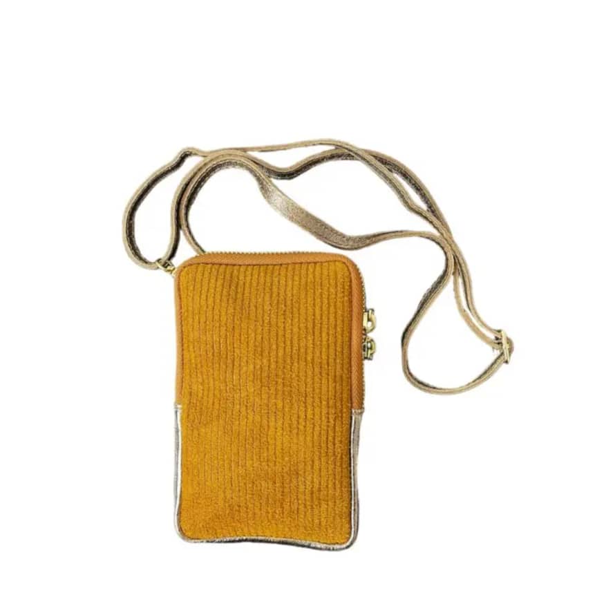 Made by moi Selection Pochette Téléphone Cuir Camel