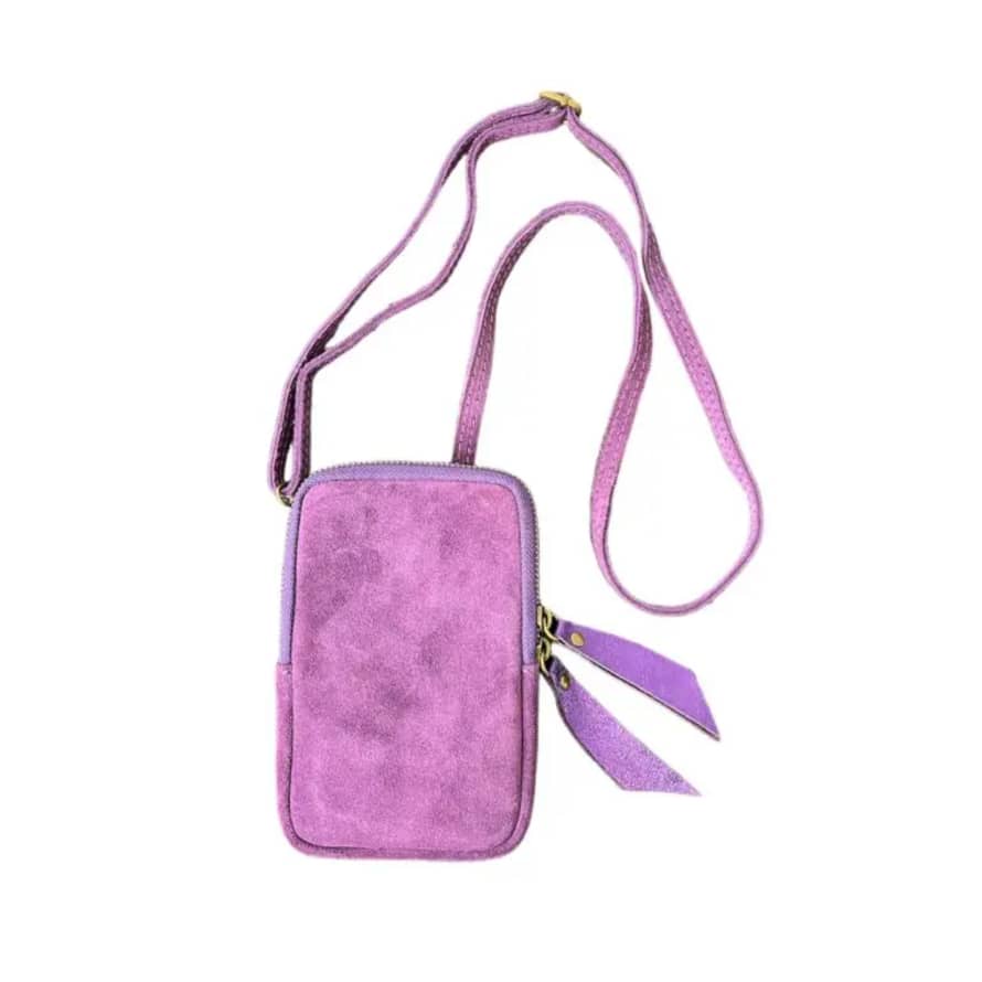 Made by moi Selection Pochette Téléphone Nubuck Violet