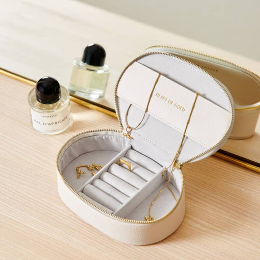 Katie Loxton Oval Jewellery Box In Off White