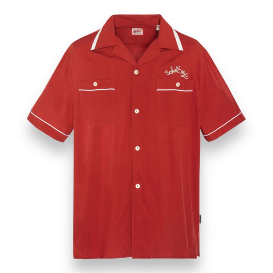 Schott Strike Bowling Shirt - Red