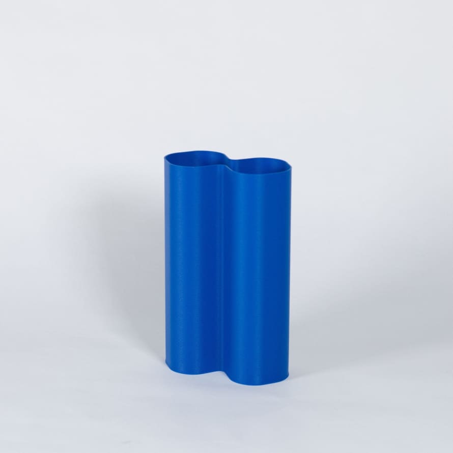 Warren&Laetitia Vase Alvaro S Bleu Électrique - Plastique Recyclé Et Impression 3d - -