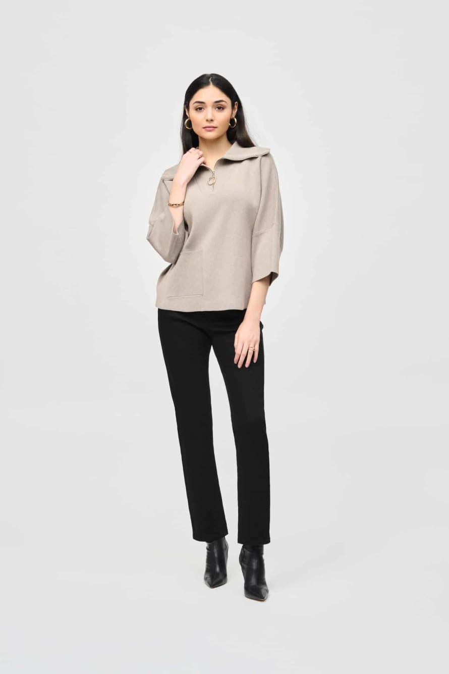 Joseph Ribkoff Joseph Ribkoff Jacquard Zipped Collar Sweater