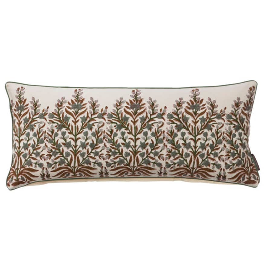 Bungalow DK Hand Block Printed Cushion Cover - Sage Floral