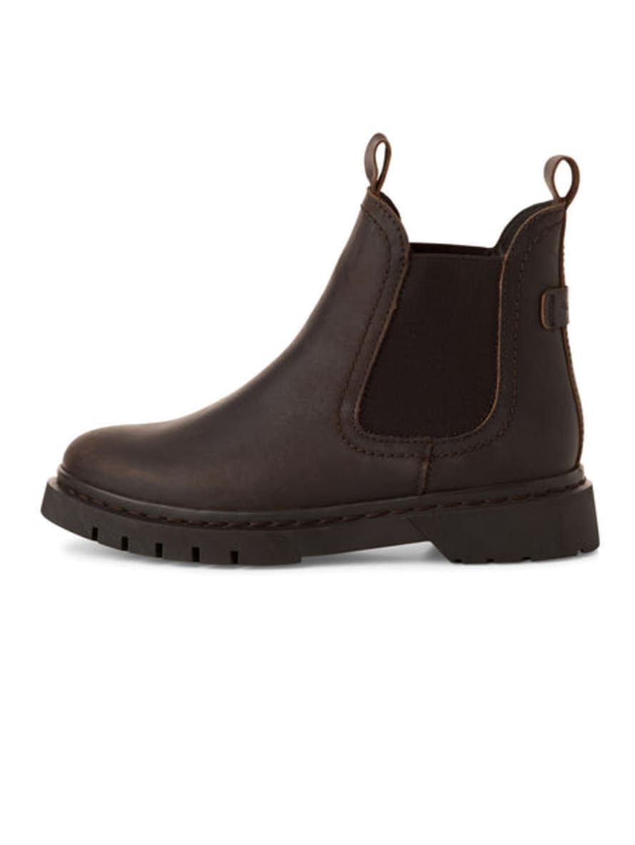 Tamaris Brown Chunky Leather Chelsea Boots