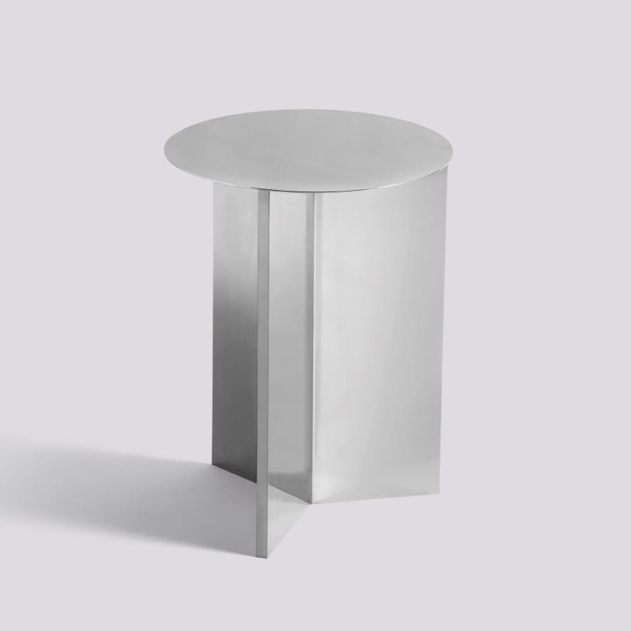 HAY  SLIT TABLE-ROUND Ø35 X H47-MIRROR POLISHED STAINLESS STEEL