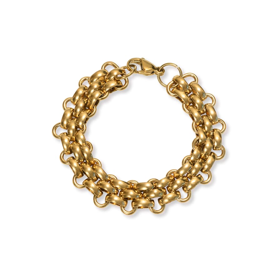 A Weathered Penny  Gold Plated Knit Bracelet