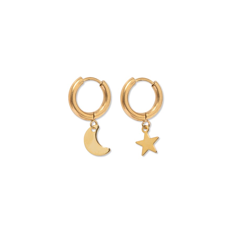 A Weathered Penny  Gold Plated Astral Hoops