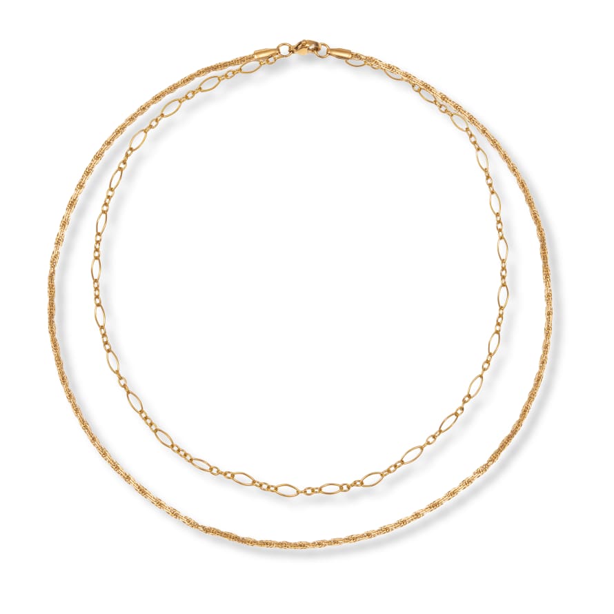 A Weathered Penny  Gold Plated Delicate Layered Chain