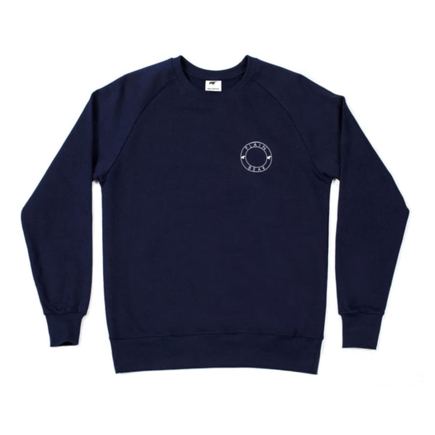 Plain Bear Navy Badge Printed Sweater