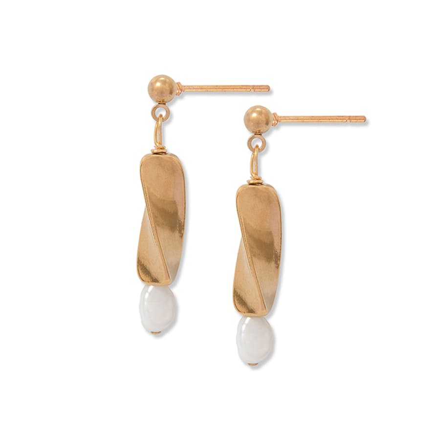 A Weathered Penny  Gold Sierra Pearl Studs