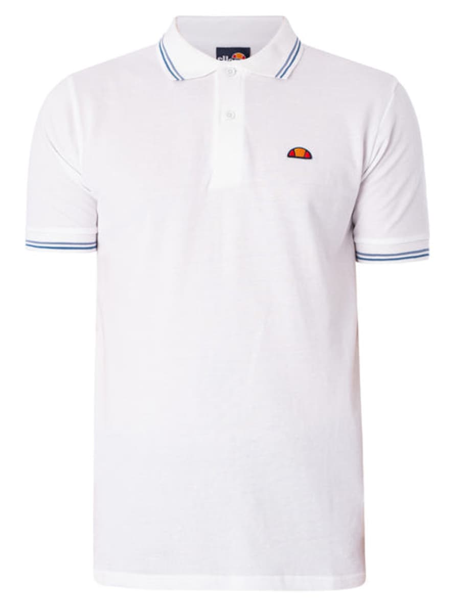 Ellesse Rooks Polo Shirt White/Light Blue/Dark Blue