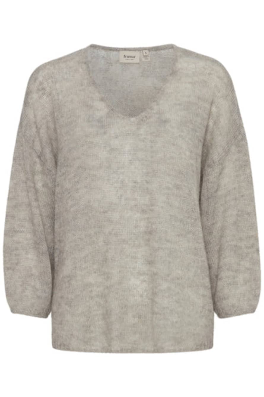 Fransa Sissel Pullover In Light Grey Melange